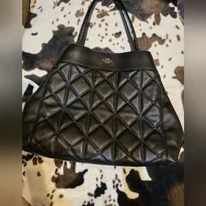 COACH Black Leather Tote Bag